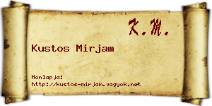 Kustos Mirjam névjegykártya